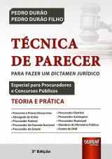 Capa do livro: Tcnica de Parecer - Teoria e Prtica, Pedro Duro, Pedro Duro Filho